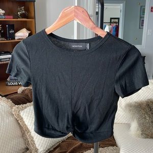 Minkpink black cropped tee